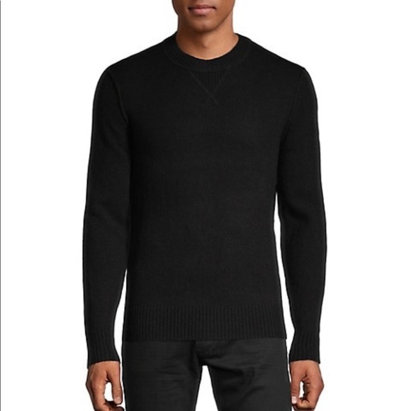 New with flaw mens basic v insert sweater lambs wool black - Picture 1 of 8